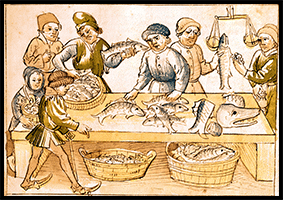 poissonnerie, pèche, poisson, des mérovingiens aux bourbons